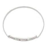 Sterling Silver 925 Elephant Bangle with Hinged Hook Clasp